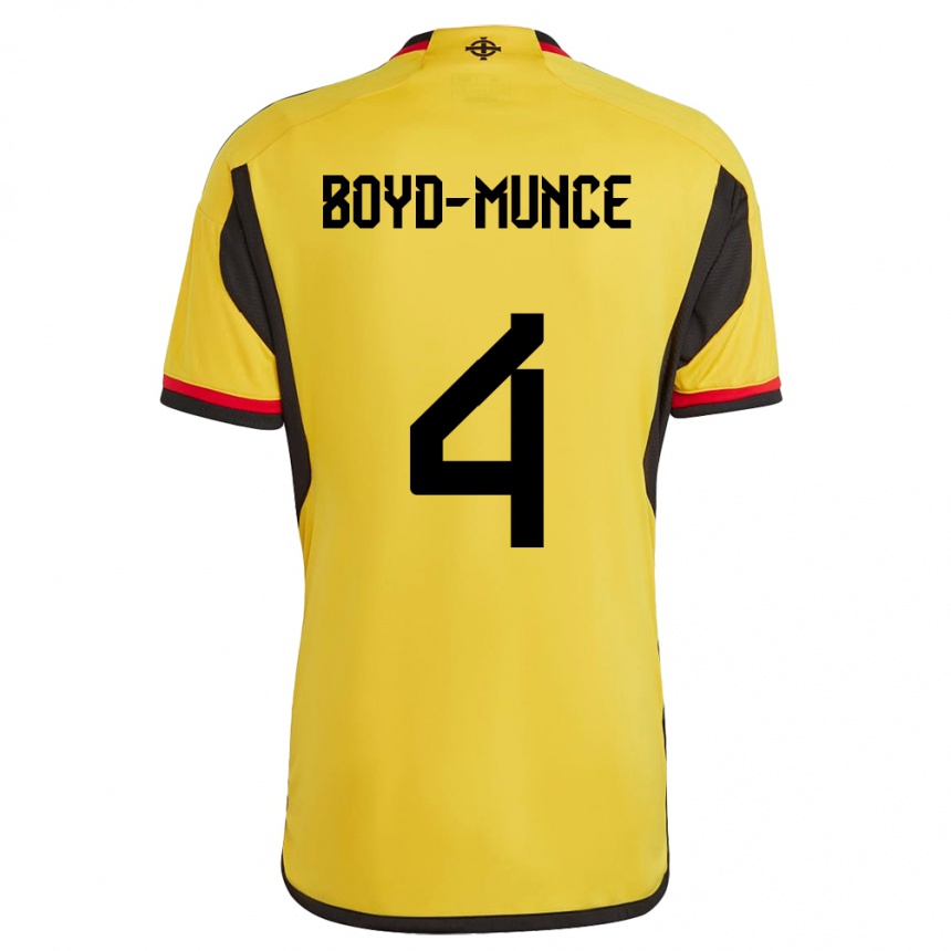 Men Football Northern Ireland Caolan Boyd-Munce #4 White Away Jersey 24-26 T-Shirt Za