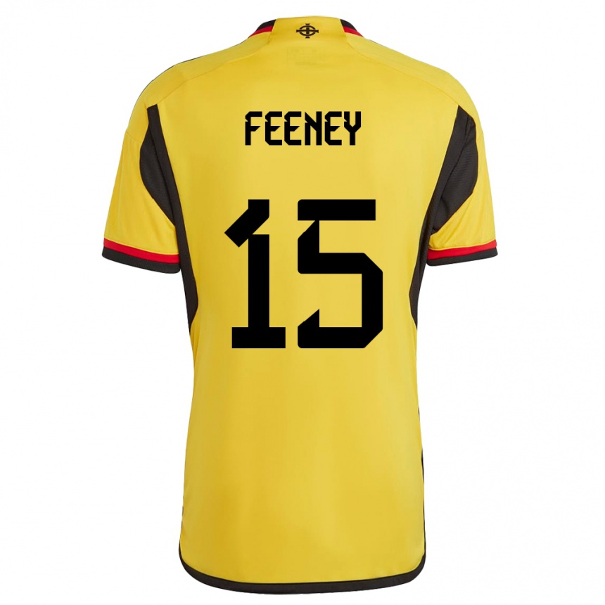 Men Football Northern Ireland George Feeney #15 White Away Jersey 24-26 T-Shirt Za