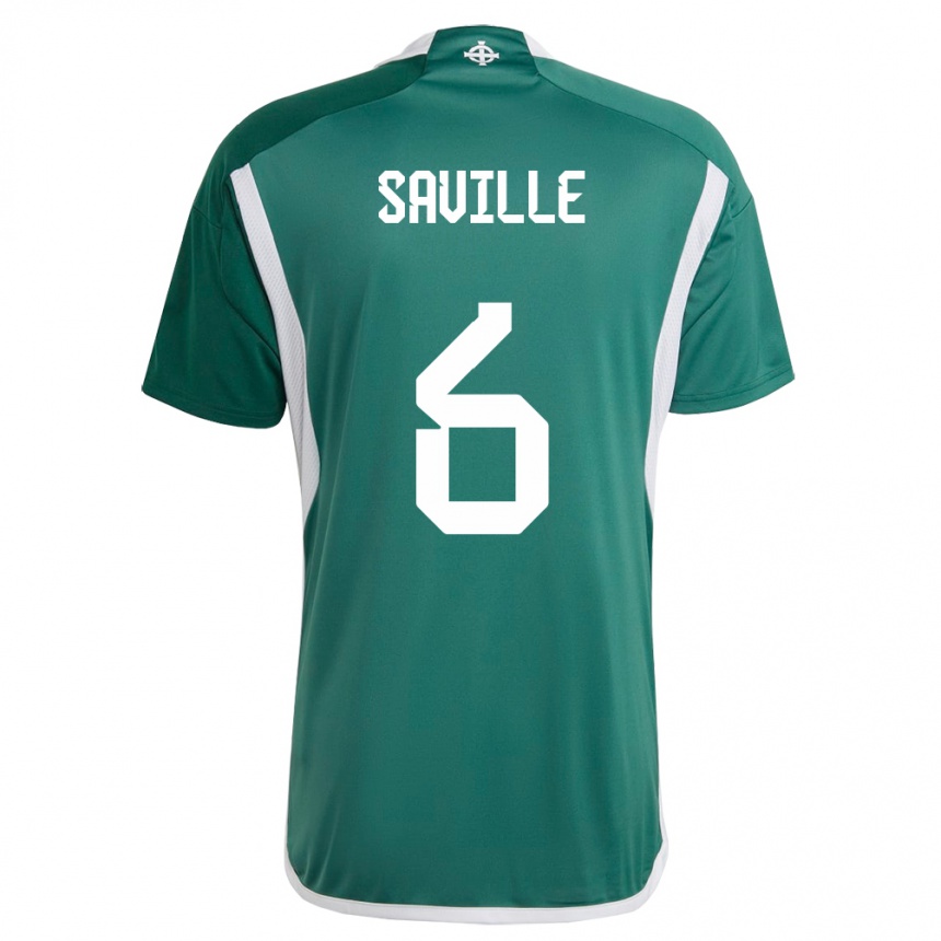 Women Football Northern Ireland George Saville #6 Green Home Jersey 24-26 T-Shirt Za