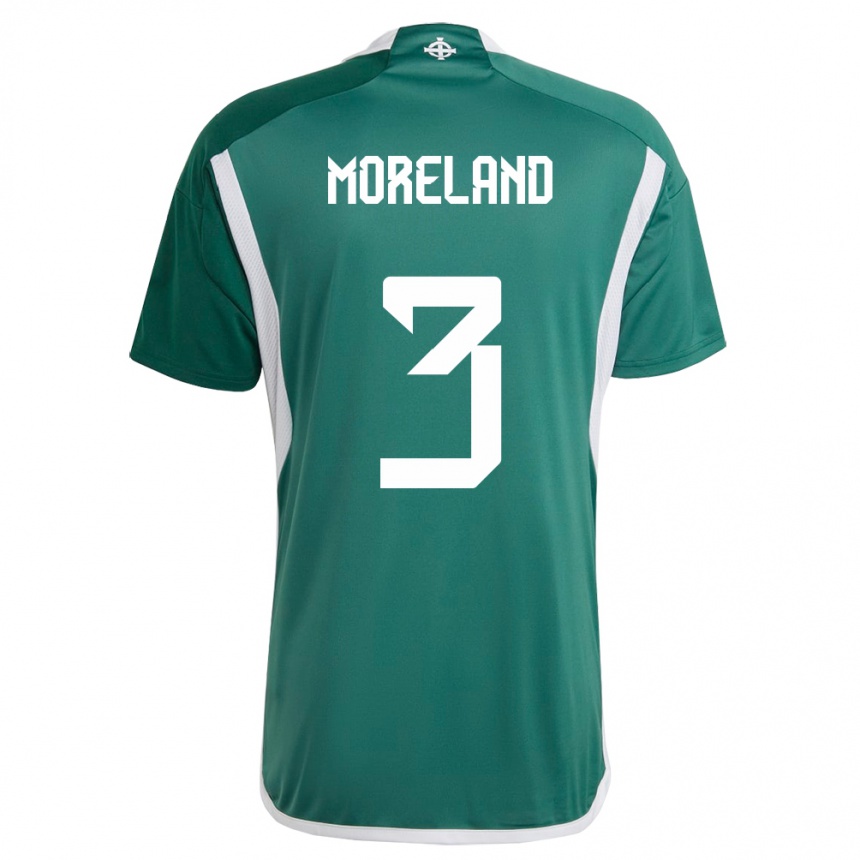 Women Football Northern Ireland Calum Moreland #3 Green Home Jersey 24-26 T-Shirt Za