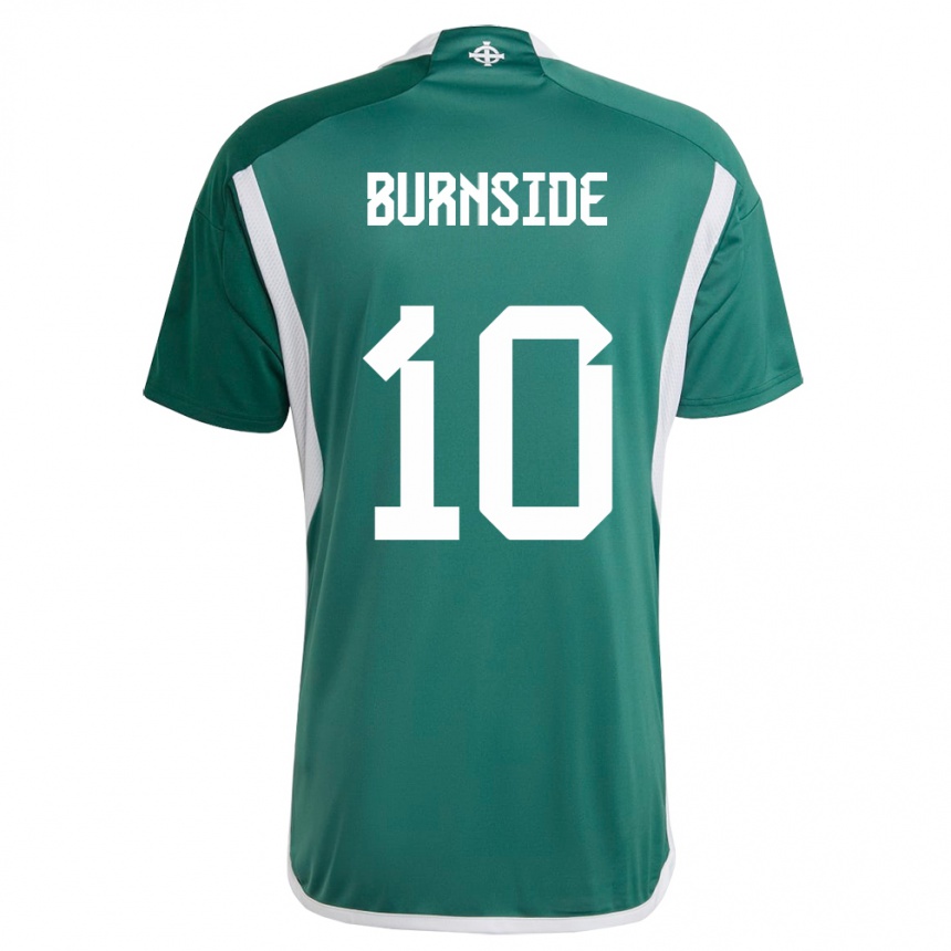 Women Football Northern Ireland Callum Burnside #10 Green Home Jersey 24-26 T-Shirt Za