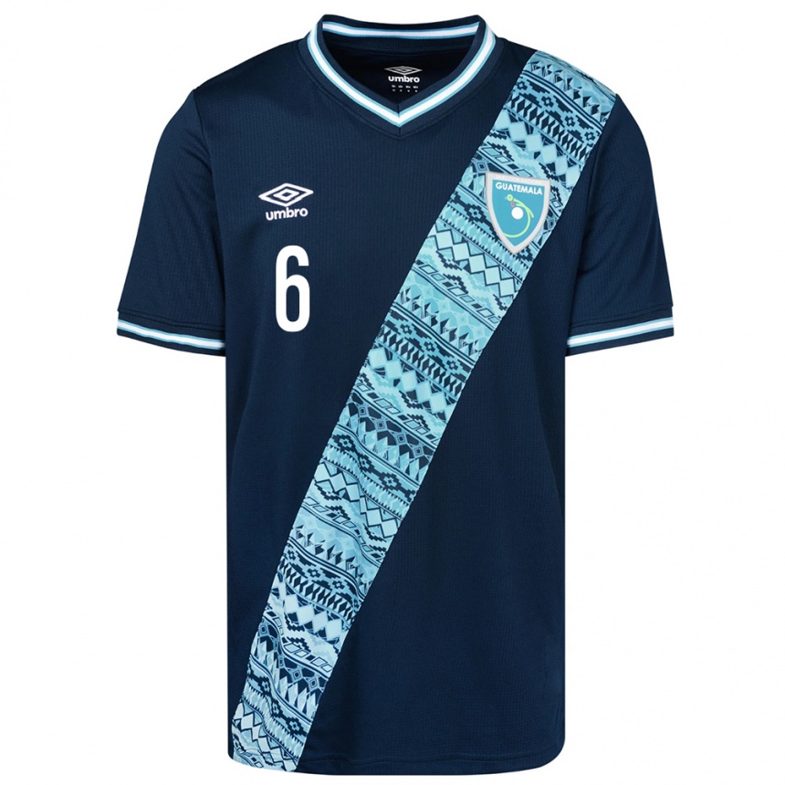 Women Football Guatemala Ariel Lon #6 Blue Away Jersey 24-26 T-Shirt Za