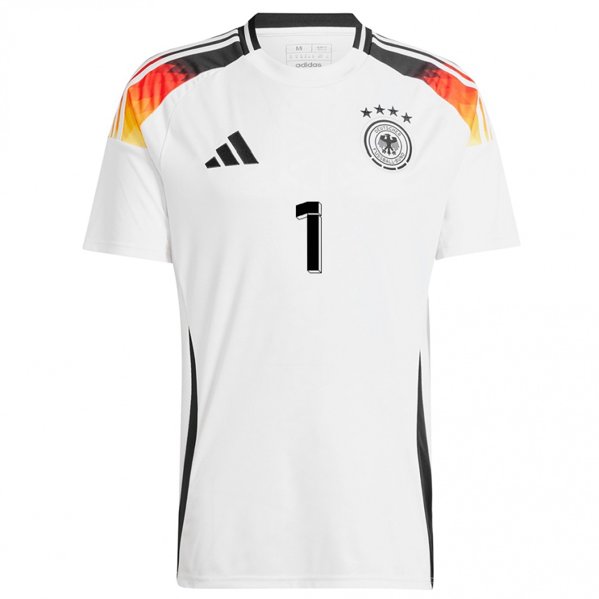 Kids Football Germany Frank Feller #1 White Home Jersey 24-26 T-Shirt Za