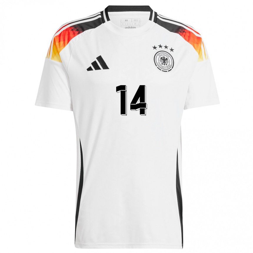 Kids Football Germany Lena Lattwein #14 White Home Jersey 24-26 T-Shirt Za