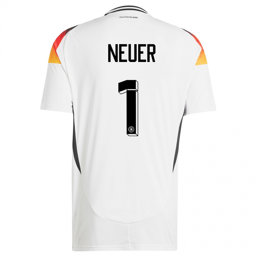 Kids Football Germany Manuel Neuer #1 White Home Jersey 24-26 T-Shirt Za