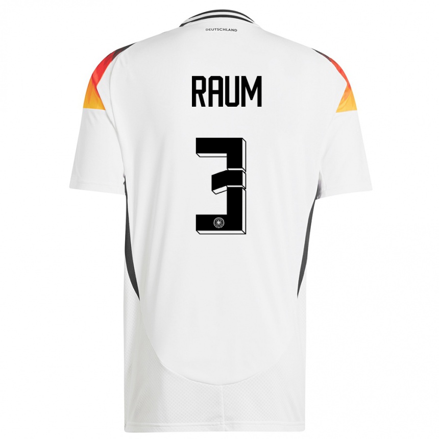 Kids Football Germany David Raum #3 White Home Jersey 24-26 T-Shirt Za