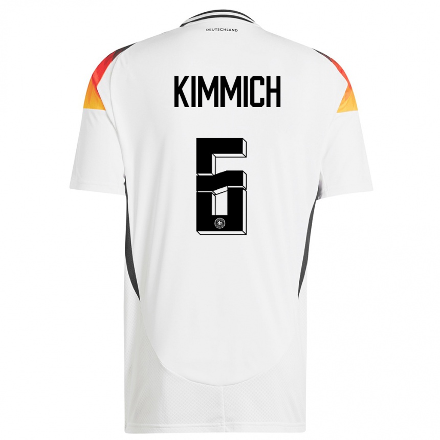 Kids Football Germany Joshua Kimmich #6 White Home Jersey 24-26 T-Shirt Za