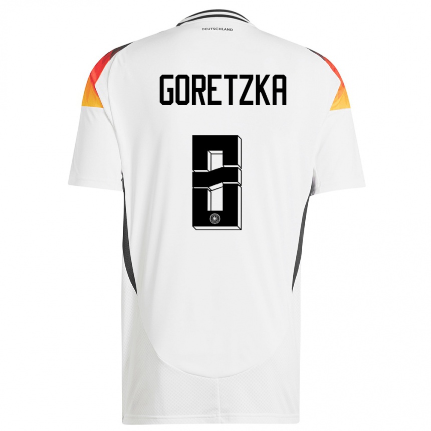 Kids Football Germany Leon Goretzka #8 White Home Jersey 24-26 T-Shirt Za