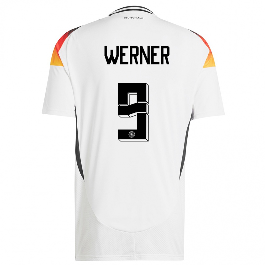 Kids Football Germany Timo Werner #9 White Home Jersey 24-26 T-Shirt Za