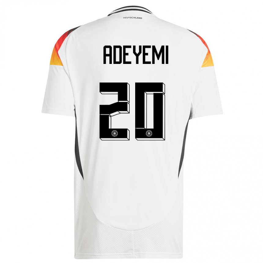 Kids Football Germany Karim Adeyemi #20 White Home Jersey 24-26 T-Shirt Za