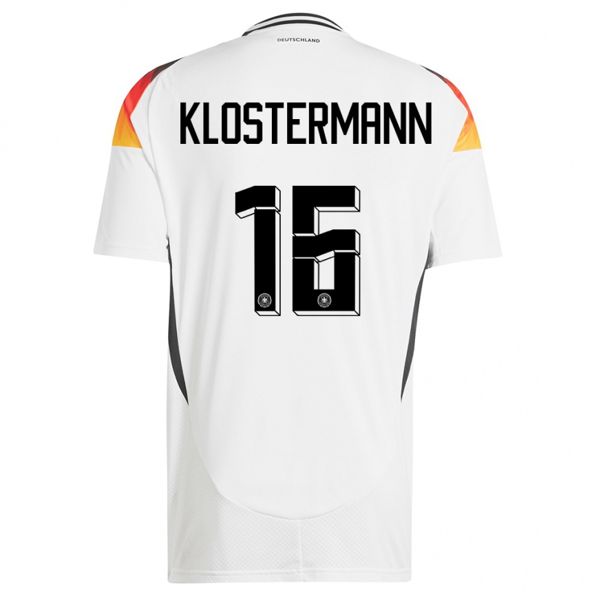 Kids Football Germany Lukas Klostermann #16 White Home Jersey 24-26 T-Shirt Za