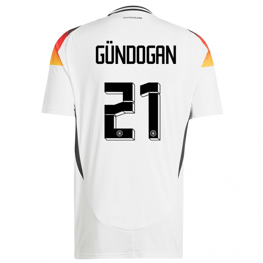 Kids Football Germany Ilkay Gundogan #21 White Home Jersey 24-26 T-Shirt Za