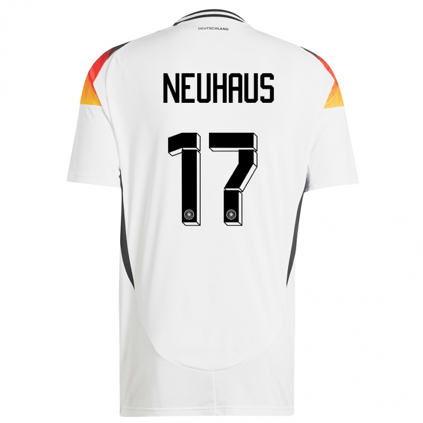 Kids Football Germany Florian Neuhaus #17 White Home Jersey 24-26 T-Shirt Za