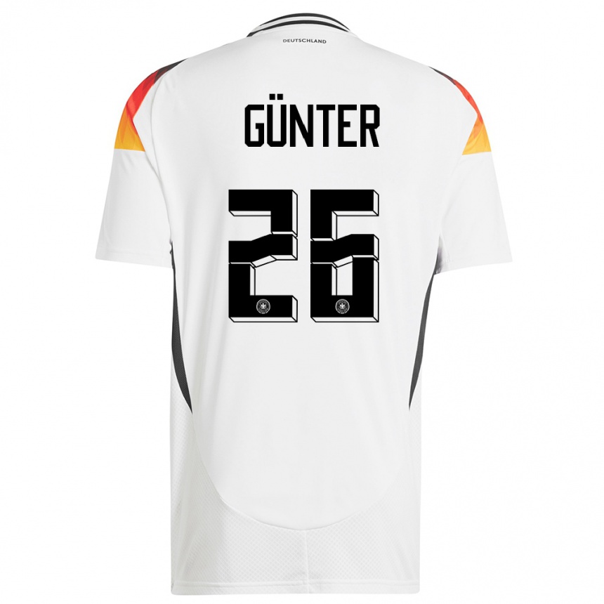 Kids Football Germany Christian Günter #26 White Home Jersey 24-26 T-Shirt Za