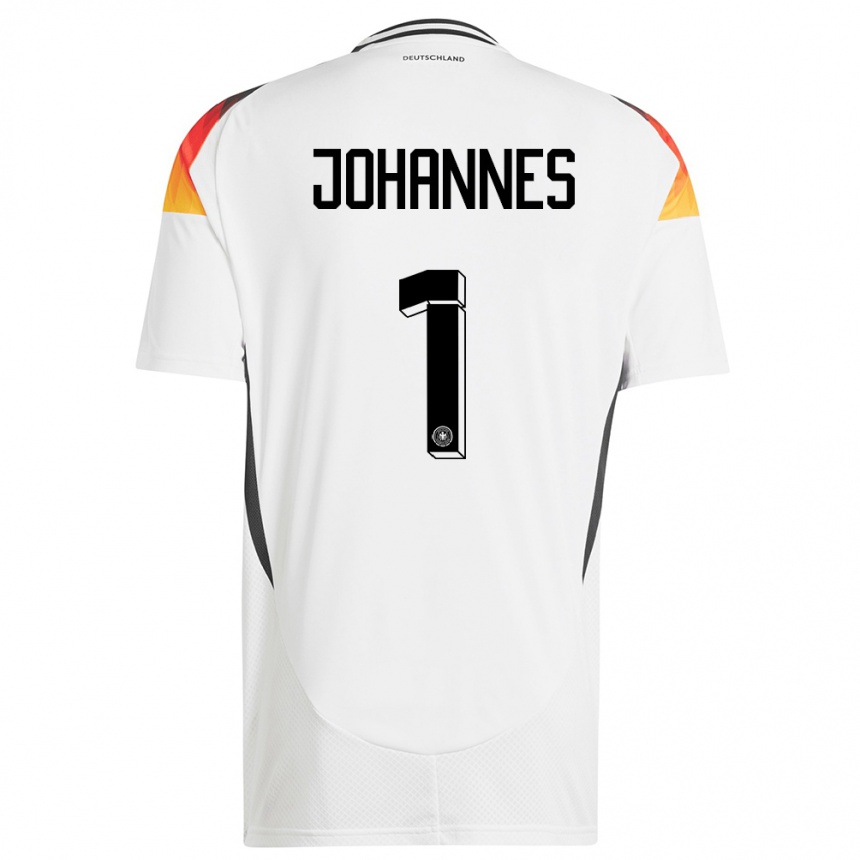 Kids Football Germany Stina Johannes #1 White Home Jersey 24-26 T-Shirt Za