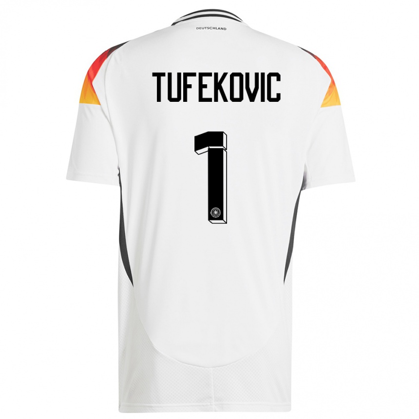 Kids Football Germany Martina Tufekovic #1 White Home Jersey 24-26 T-Shirt Za