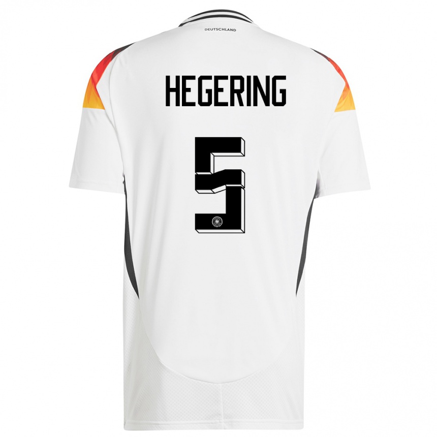 Kids Football Germany Marina Hegering #5 White Home Jersey 24-26 T-Shirt Za