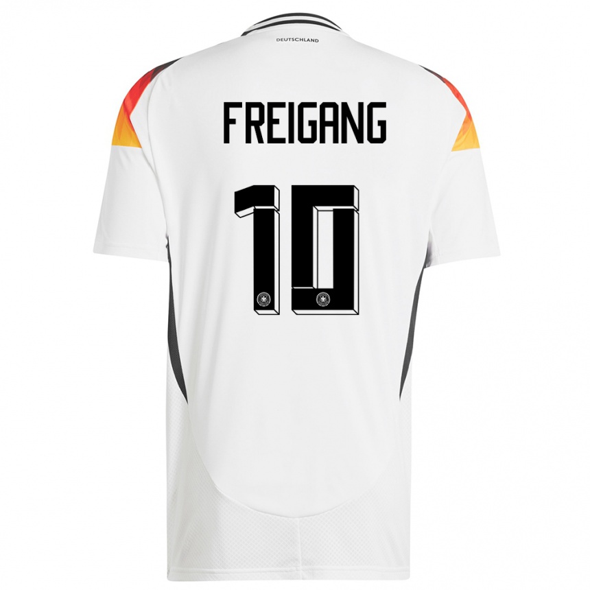 Kids Football Germany Laura Freigang #10 White Home Jersey 24-26 T-Shirt Za