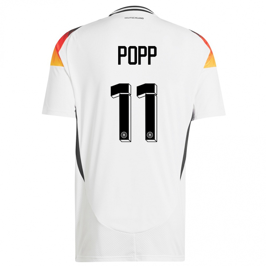 Kids Football Germany Alexandra Popp #11 White Home Jersey 24-26 T-Shirt Za