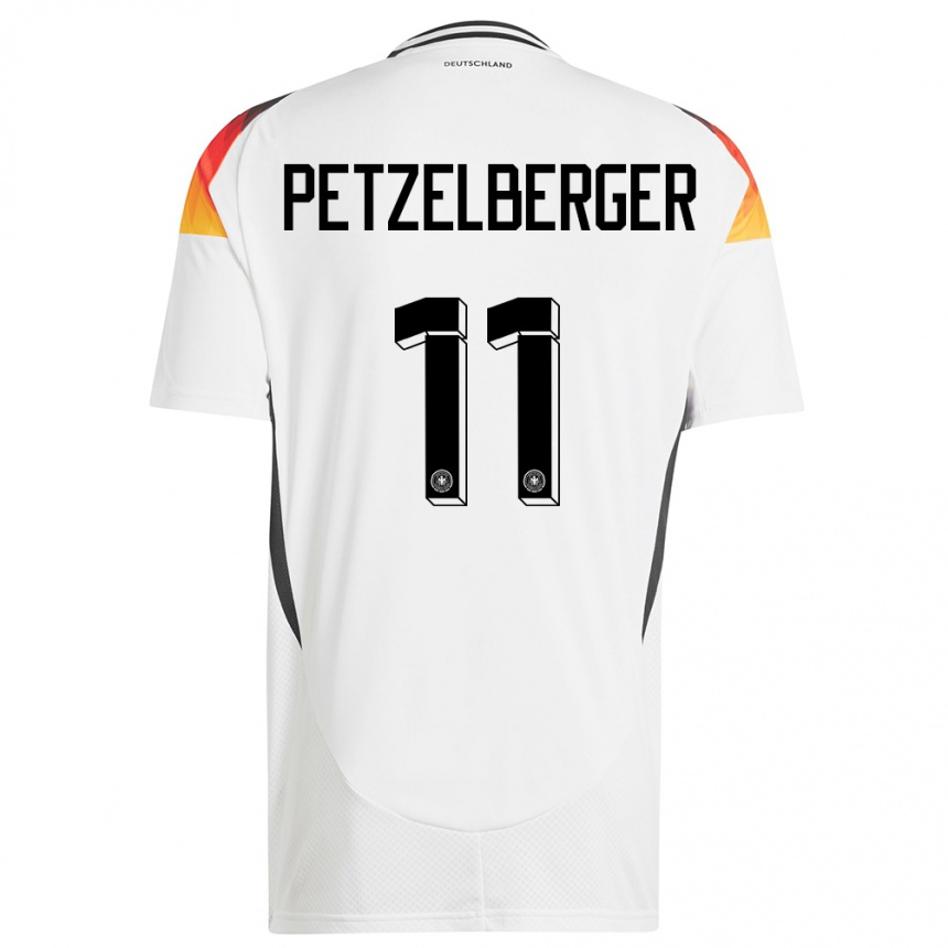 Kids Football Germany Ramona Petzelberger #11 White Home Jersey 24-26 T-Shirt Za