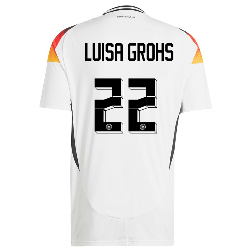 Kids Football Germany Maria Luisa Grohs #22 White Home Jersey 24-26 T-Shirt Za