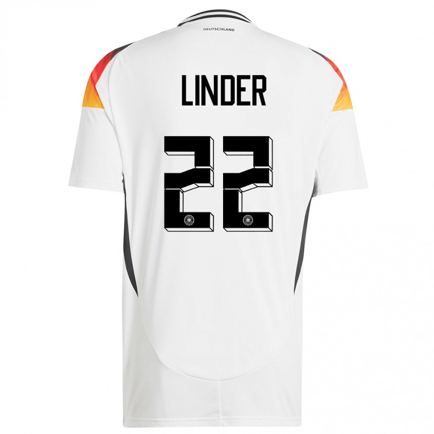 Kids Football Germany Sarai Linder #22 White Home Jersey 24-26 T-Shirt Za