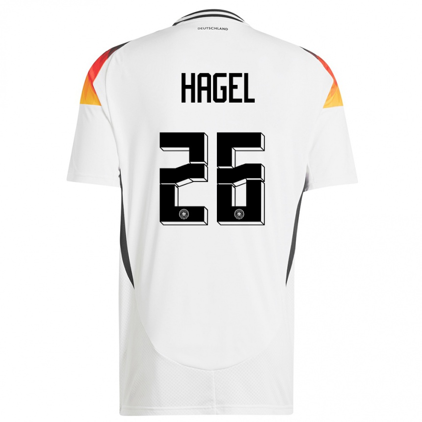 Kids Football Germany Chantal Hagel #26 White Home Jersey 24-26 T-Shirt Za