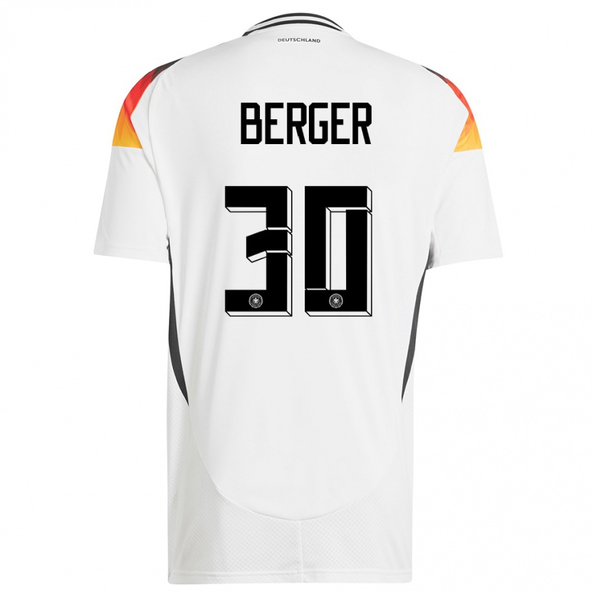 Kids Football Germany Ann Katrin Berger #30 White Home Jersey 24-26 T-Shirt Za