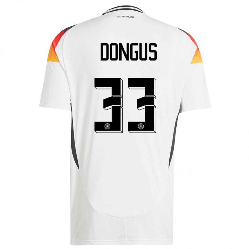 Kids Football Germany Fabienne Dongus #33 White Home Jersey 24-26 T-Shirt Za