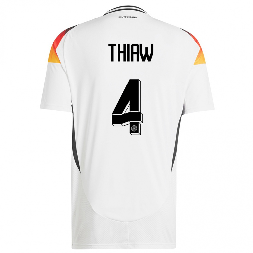 Kids Football Germany Malick Thiaw #4 White Home Jersey 24-26 T-Shirt Za