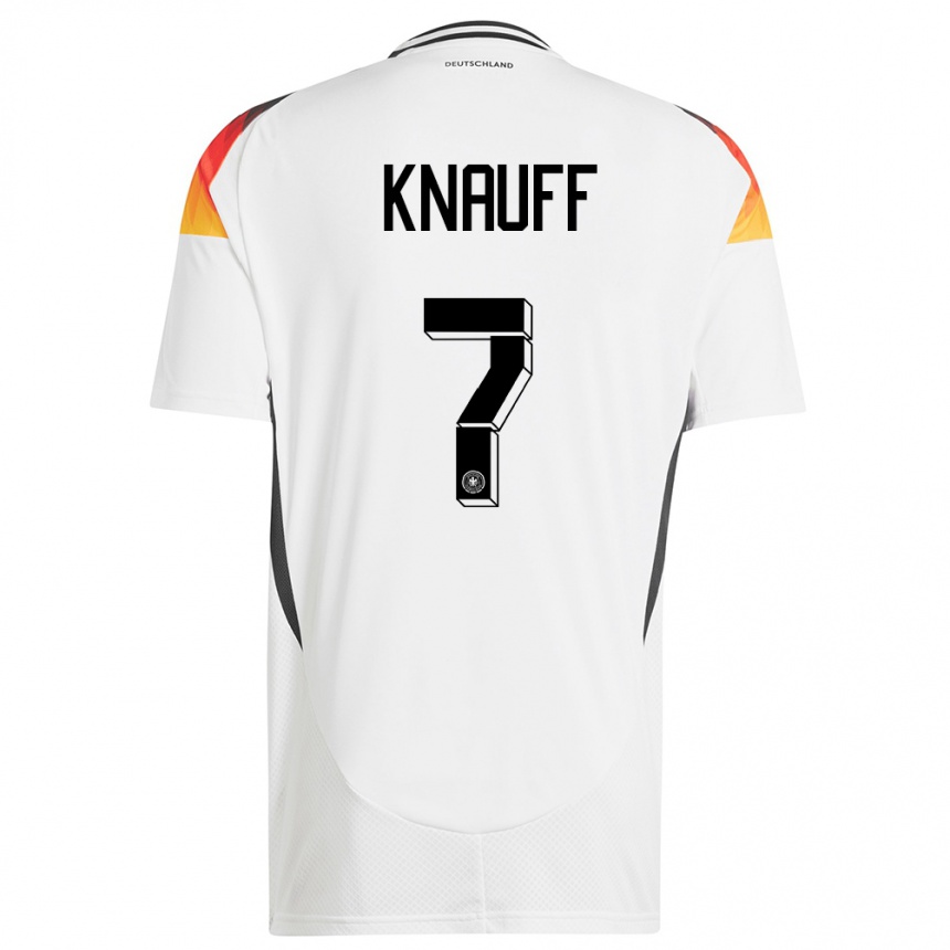 Kids Football Germany Ansgar Knauff #7 White Home Jersey 24-26 T-Shirt Za