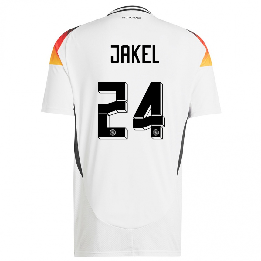 Kids Football Germany Frederik Jakel #24 White Home Jersey 24-26 T-Shirt Za