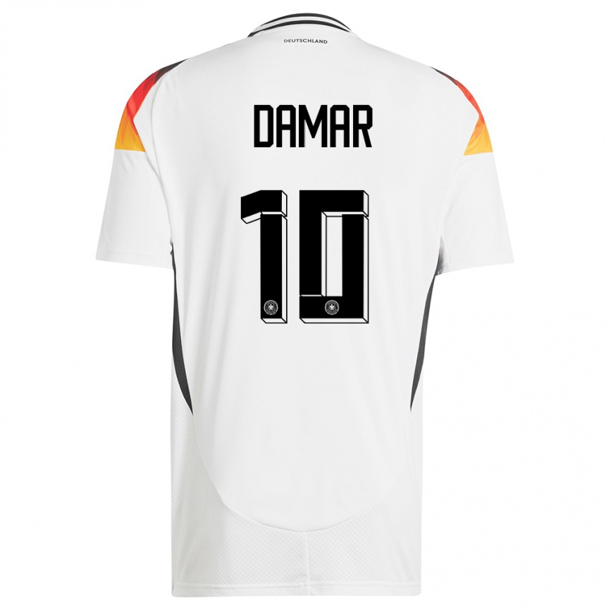 Kids Football Germany Muhammed Damar #10 White Home Jersey 24-26 T-Shirt Za