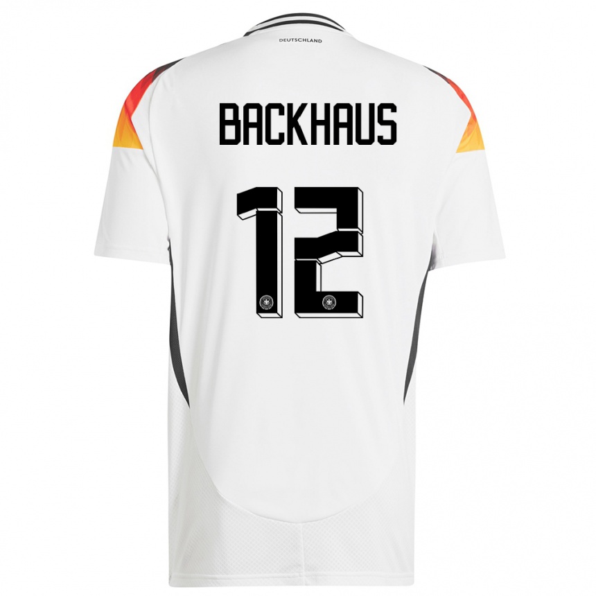 Kids Football Germany Mio Backhaus #12 White Home Jersey 24-26 T-Shirt Za