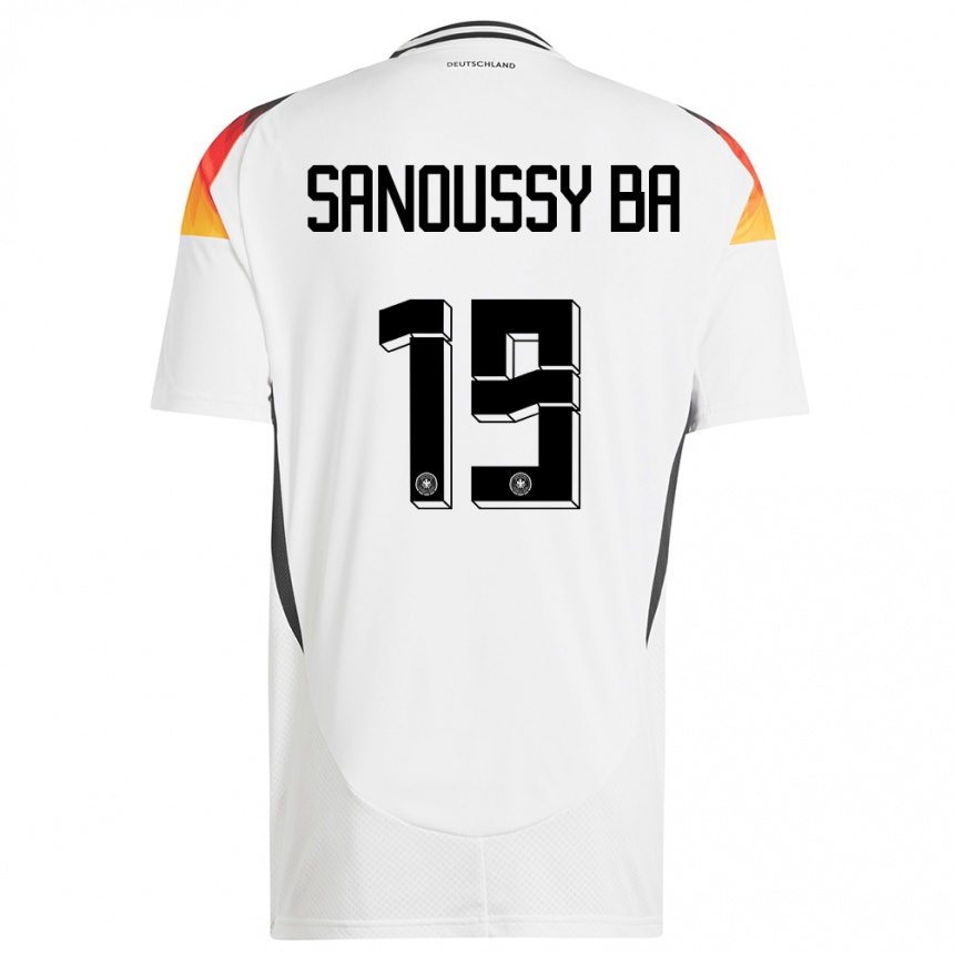 Kids Football Germany Sanoussy Ba #19 White Home Jersey 24-26 T-Shirt Za