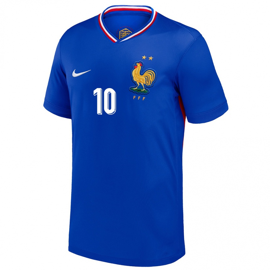 Kids Football France Kylian Mbappe #10 Blue Home Jersey 24-26 T-Shirt Za