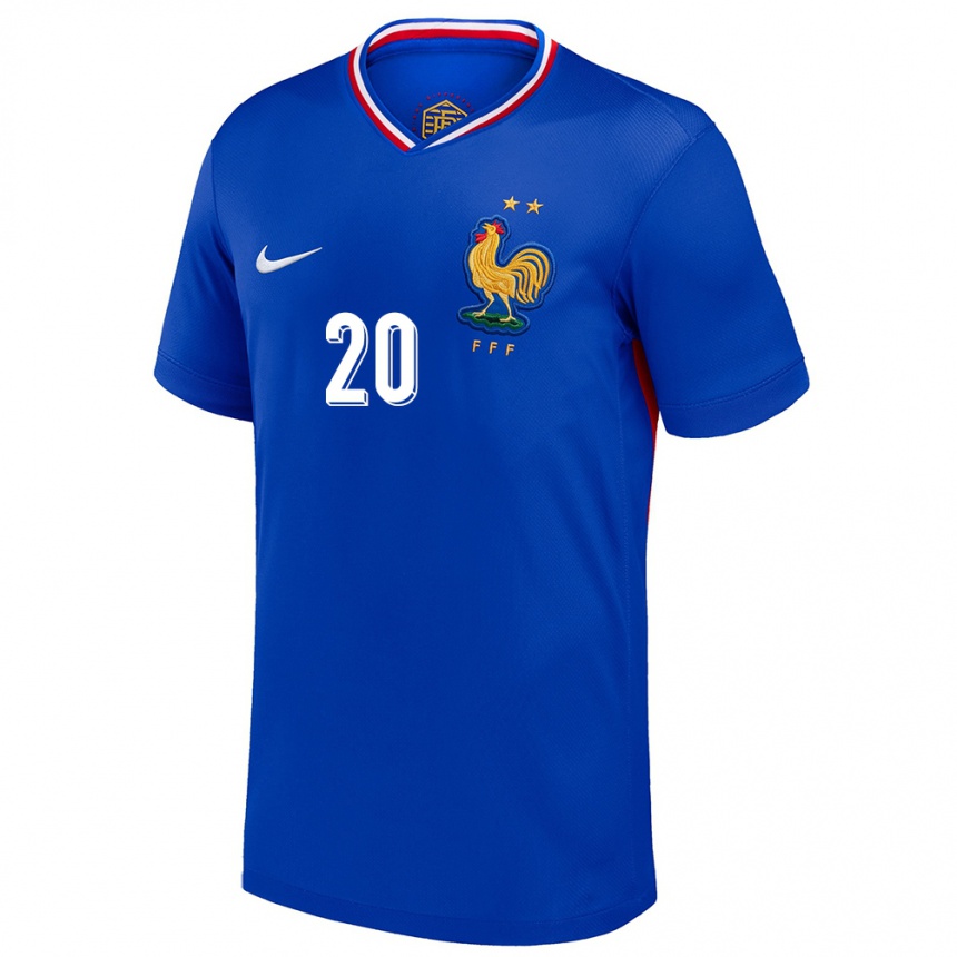 Kids Football France Pierre Kalulu #20 Blue Home Jersey 24-26 T-Shirt Za