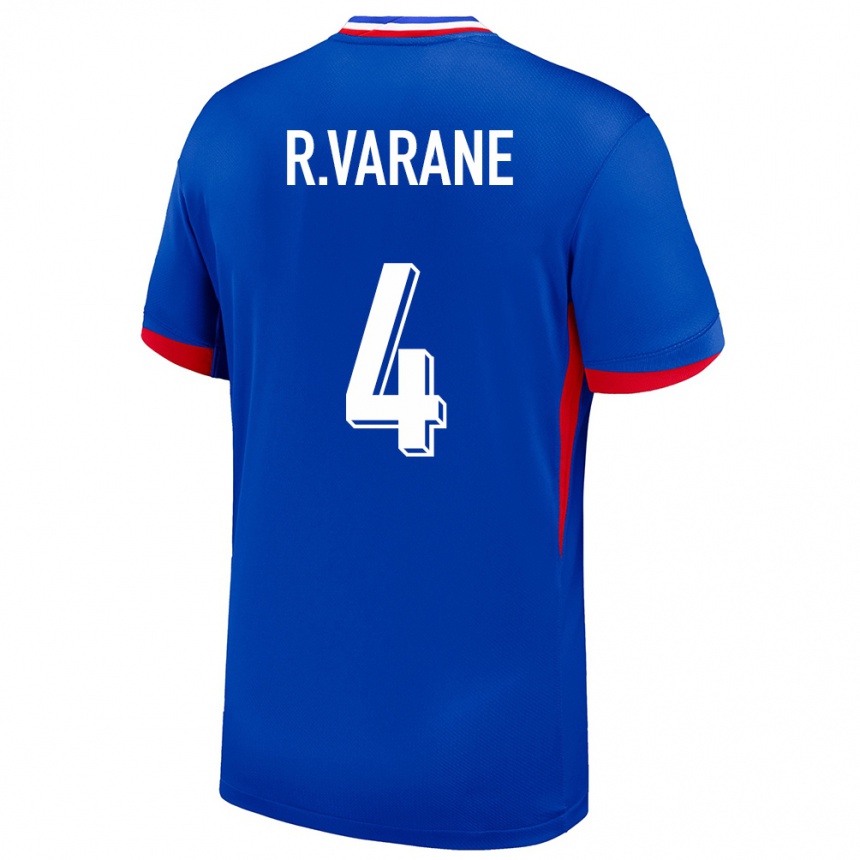 Kids Football France Raphael Varane #4 Blue Home Jersey 24-26 T-Shirt Za