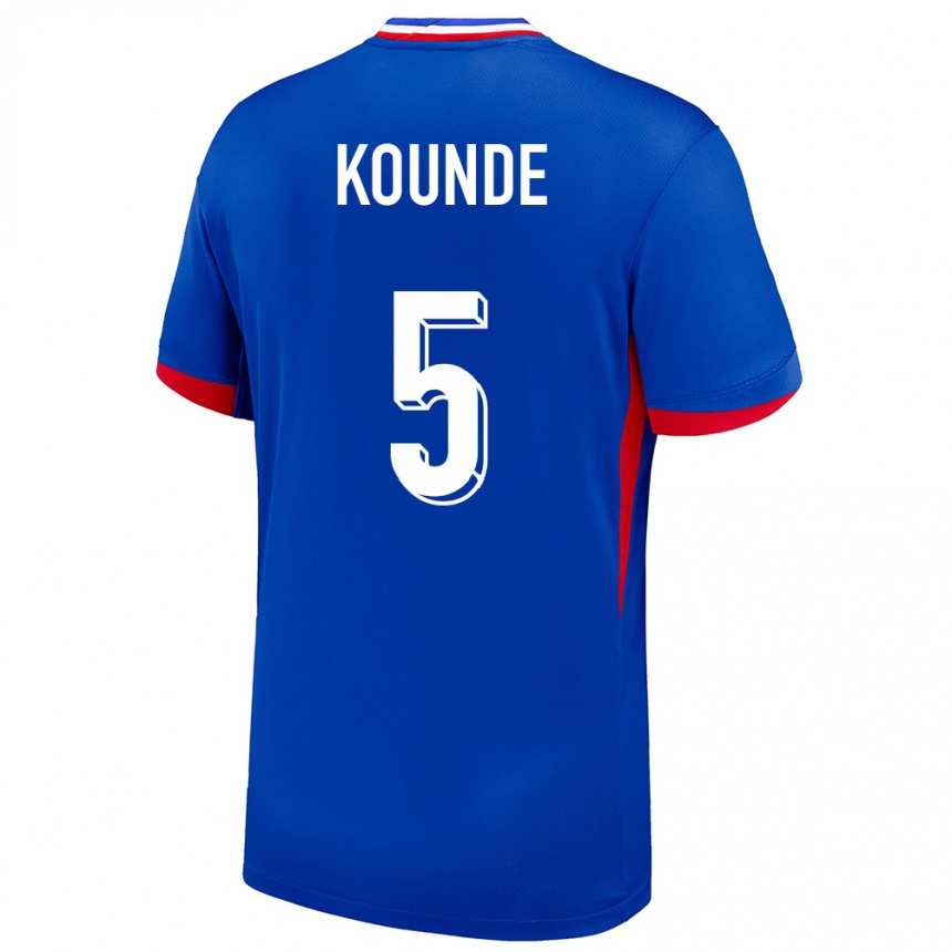 Kids Football France Jules Kounde #5 Blue Home Jersey 24-26 T-Shirt Za