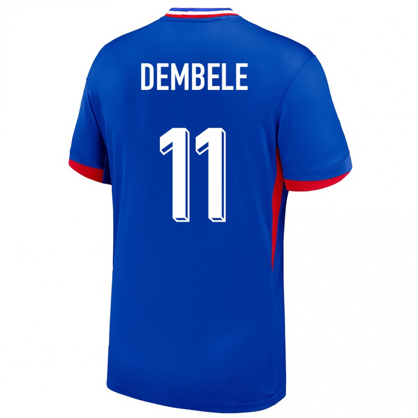 Kids Football France Ousmane Dembele #11 Blue Home Jersey 24-26 T-Shirt Za