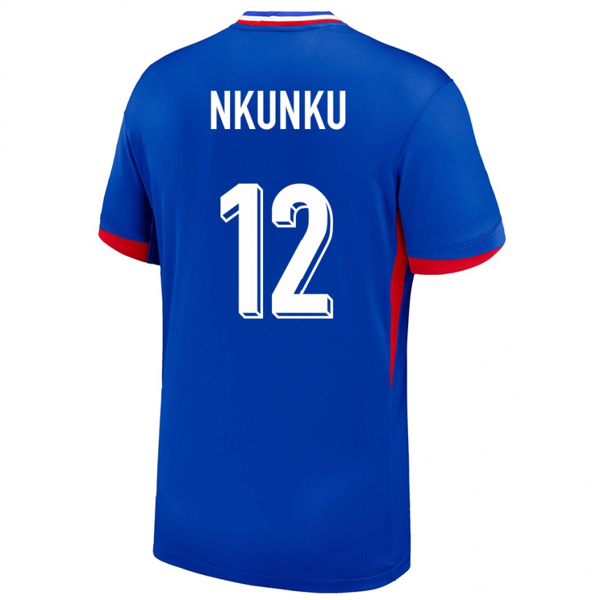 Kids Football France Christopher Nkunku #12 Blue Home Jersey 24-26 T-Shirt Za