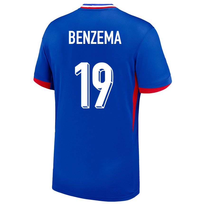 Kids Football France Karim Benzema #19 Blue Home Jersey 24-26 T-Shirt Za