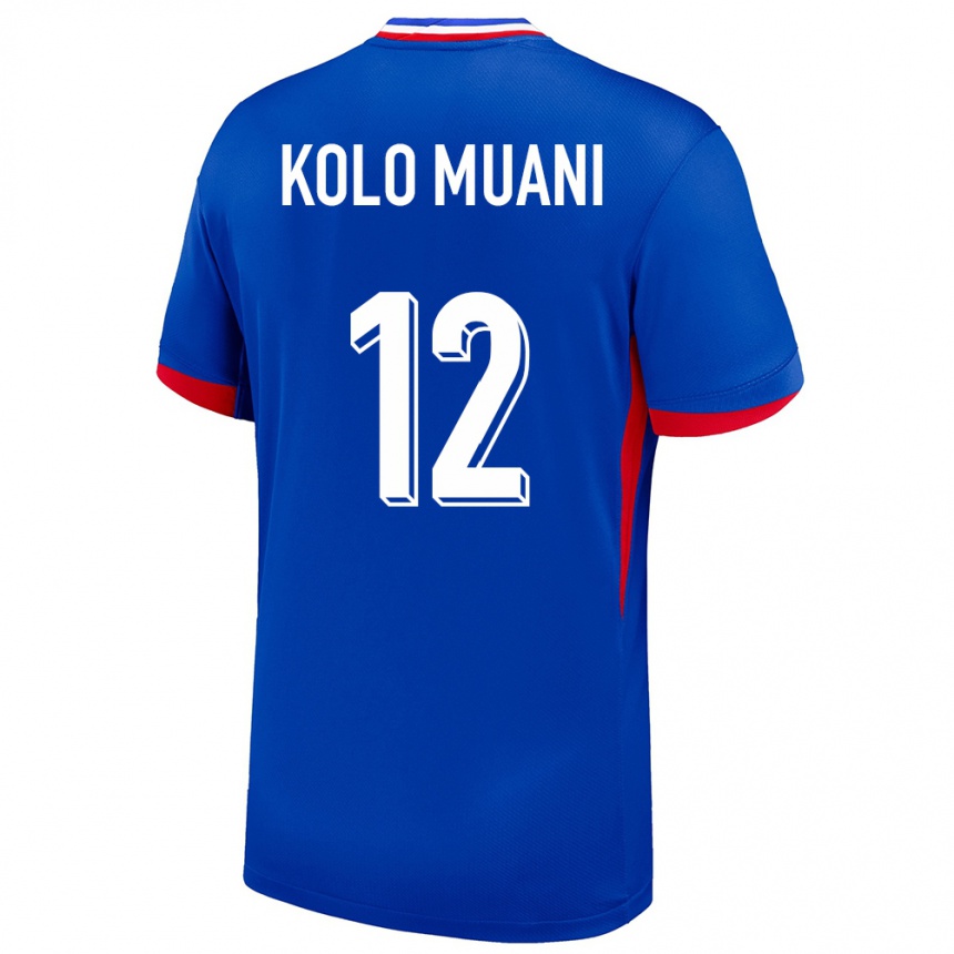 Kids Football France Randal Kolo Muani #12 Blue Home Jersey 24-26 T-Shirt Za