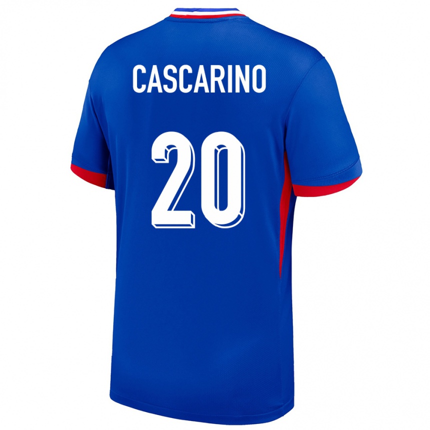 Kids Football France Delphine Cascarino #20 Blue Home Jersey 24-26 T-Shirt Za