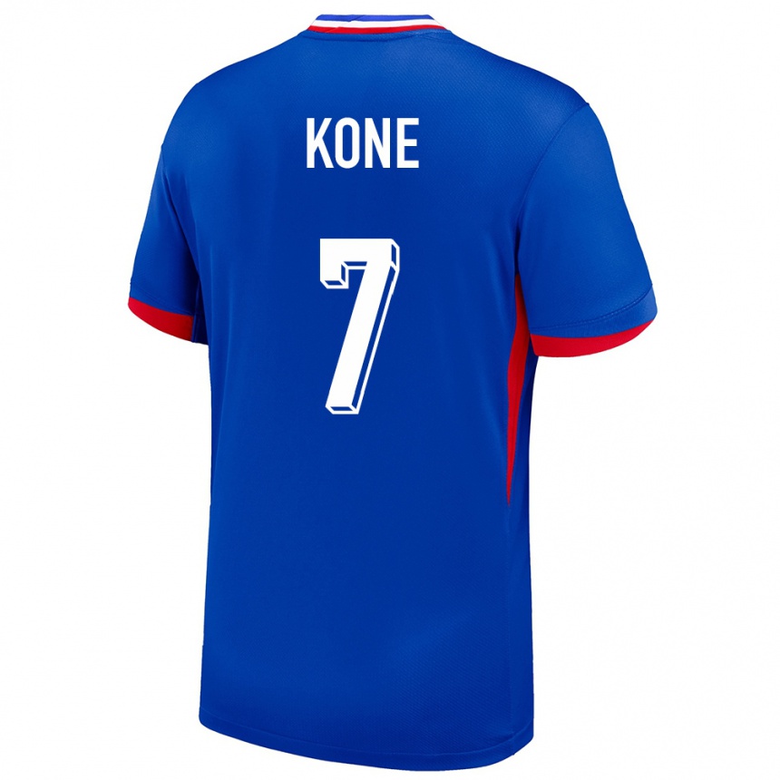 Kids Football France Kouadio Kone #7 Blue Home Jersey 24-26 T-Shirt Za