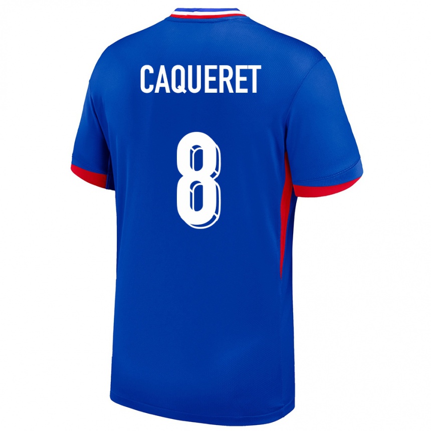 Kids Football France Maxence Caqueret #8 Blue Home Jersey 24-26 T-Shirt Za