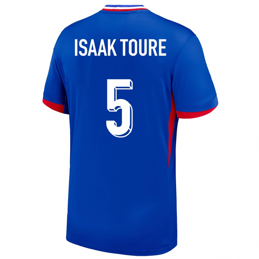 Kids Football France Souleymane Isaak Toure #5 Blue Home Jersey 24-26 T-Shirt Za