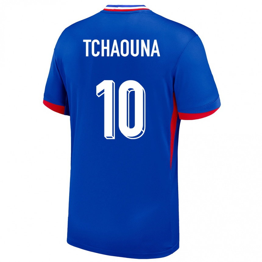 Kids Football France Loum Tchaouna #10 Blue Home Jersey 24-26 T-Shirt Za