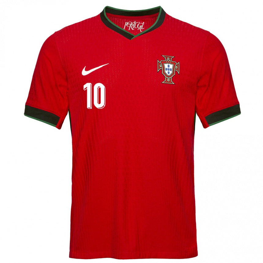 Kids Football Portugal Joao Mario #10 Red Home Jersey 24-26 T-Shirt Za