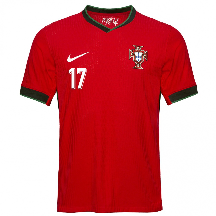 Kids Football Portugal Goncalo Moreira #17 Red Home Jersey 24-26 T-Shirt Za